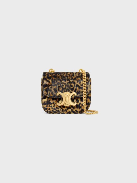 CELINE MINI CHAIN CLAUDE in TEXTILE WITH LEOPARD PRINT