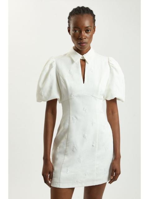 KAREN MILLEN Embellished Short Sleeve Woven Mini Dress