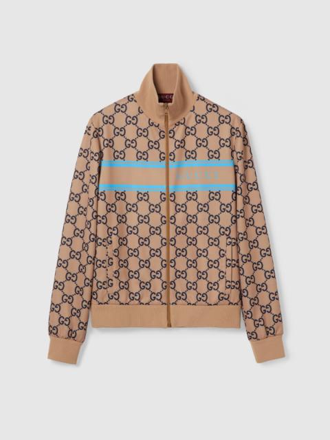 Technical jersey GG print zipped jacket