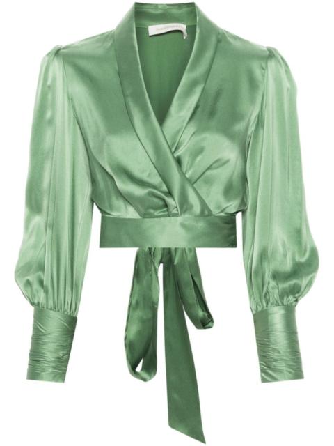 Zimmermann silk cropped wrap top
