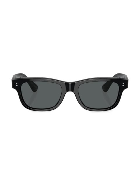 Oliver Peoples Men's Rosson Sun 53MM Pillow Sunglasses - Black Blue Grey
