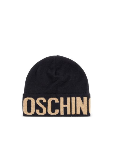 Moschino logo-detail beanie