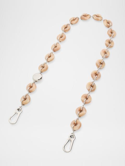 Loewe Donut Chain Shoulder Strap in Acetate and Stainless Steel