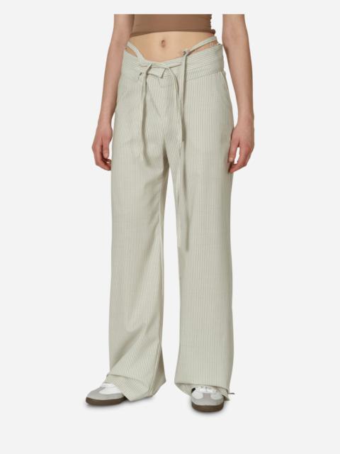 OTTOLINGER Double Fold Suit Pants Cream Pinstripe