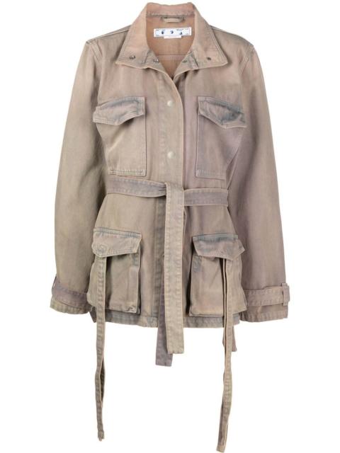 Off-White DYED DENIM CARGO FIELD JKT BROWN A NO CO