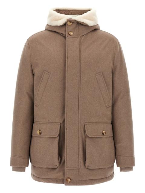 Brunello Cucinelli quilted shearling-detail coat
