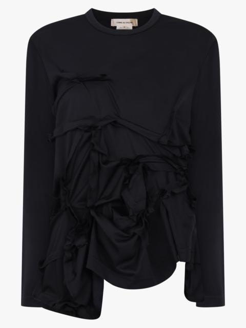 Comme Des Garçons DECONSTRUCT RUFFLE ASYMMETRIC TOP | BLACK