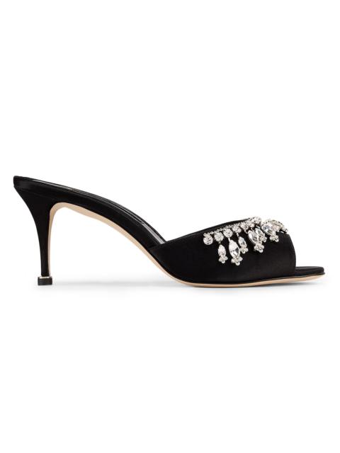 Manolo Blahnik Women's Tulimu Crystal-Embellished Mules - Black