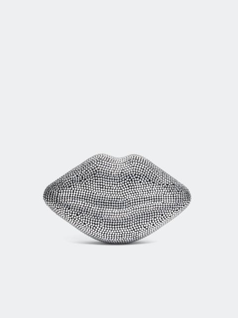 SIMONMILLER Crystal Lip Clutch in Black/Clear