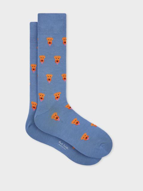 Paul Smith Blue Cotton-Blend Dog Socks