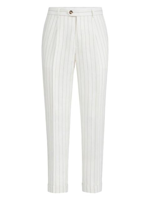 Brunello Cucinelli striped pleated trousers