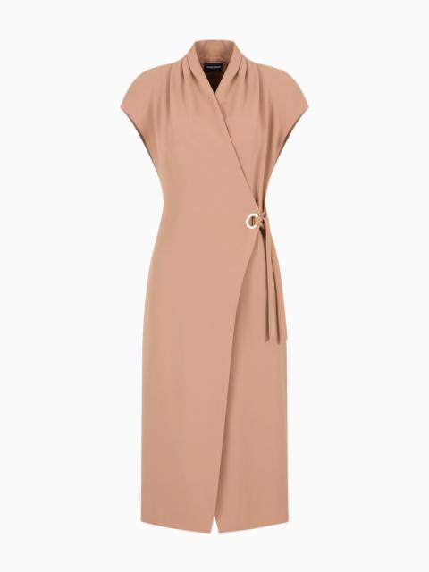 GIORGIO ARMANI SILK CADY MIDI DRESS