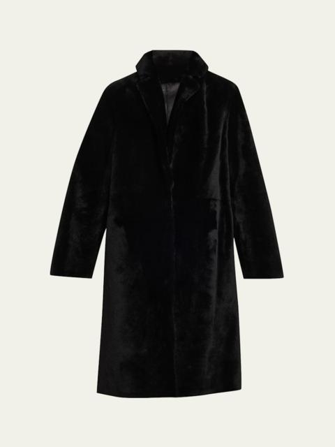 Yves Salomon Ironed Lamb Shearling Coat