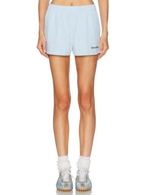 Sporty & Rich Serif Logo Embroidered Disco Short
