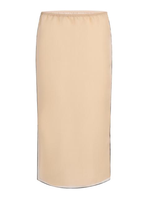 KHAITE Sydni Silk Organza Midi Skirt nude