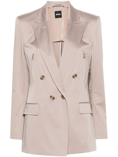 BOSS double-breasted satin blazer