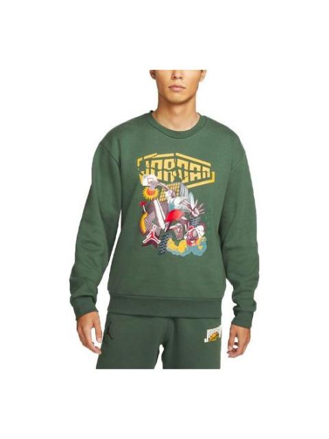 Jordan Men's Air Jordan DNA Funny Printing Athleisure Casual Sports Fleece Pullover Green DC9616-333