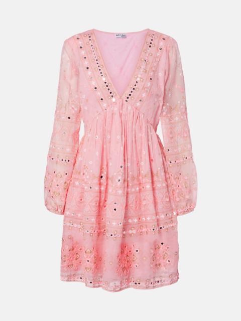 juliet dunn Embellished cotton minidress