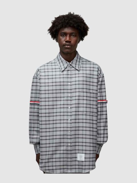Thom Browne Prince of Wales Check Twill Armband Oversized Shirt