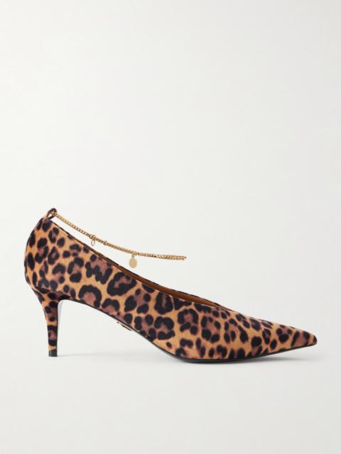 Stella McCartney Embellished Leopard-print Velvet Pumps