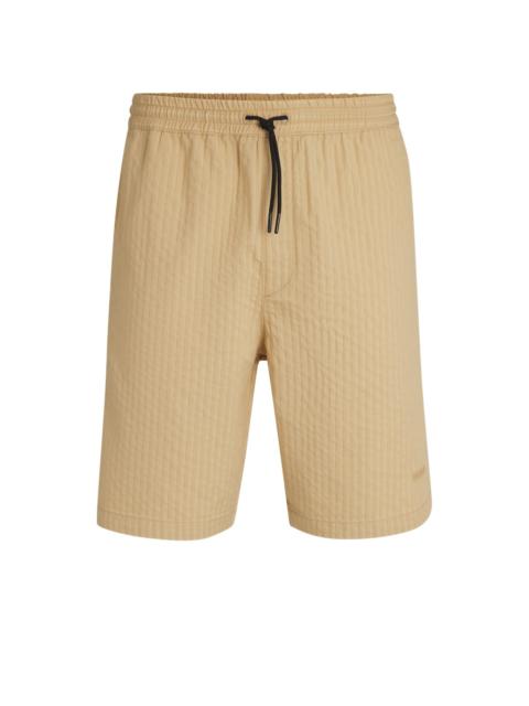 HUGO RELAXED-FIT SHORTS IN COTTON SEERSUCKER