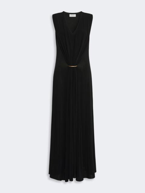 Sportmax FERVIDA Sleeveless draped viscose jersey dress - BLACK