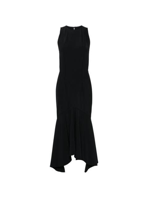 seam-detailed flared maxi dress