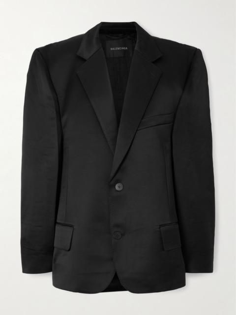 BALENCIAGA Cotton-blend satin blazer Black