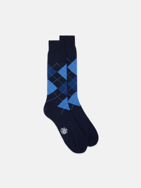 J. PRESS MADE-IN-ENGLAND NAVY ARGYLE WOOL SOCKS