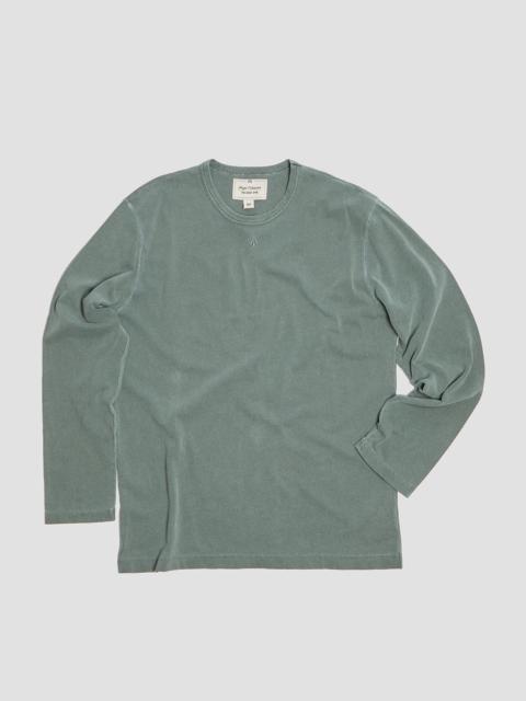 Nigel Cabourn Embroidered Arrow Long Sleeve Tee in Sports Green