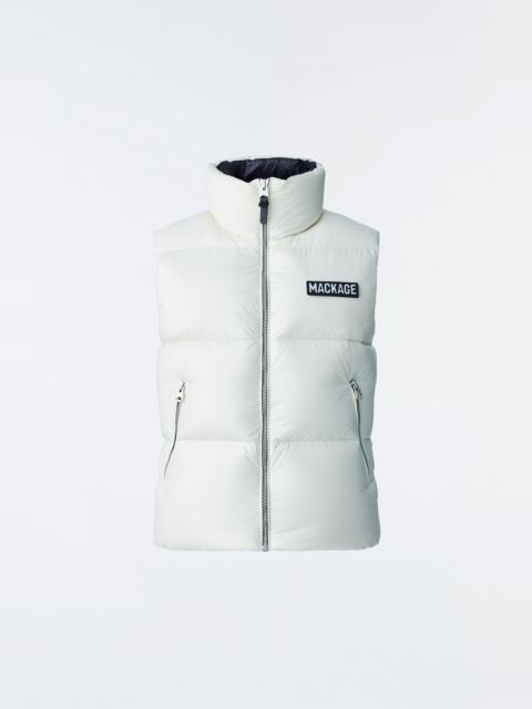 MACKAGE KANE lustrous light down vest with funnel collar