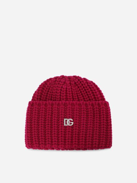 Dolce & Gabbana Knit wool hat with DG patch