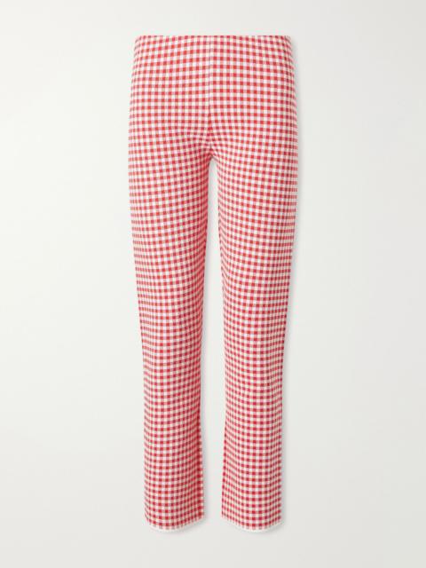 POSSE Micah checked jersey straight-leg capri pants Red