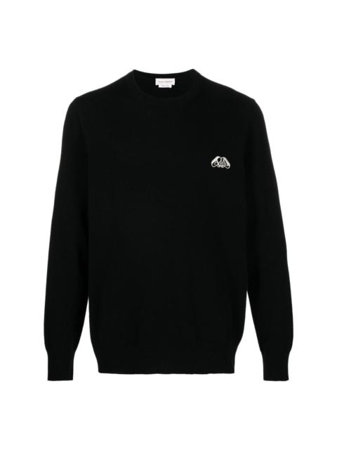 Alexander McQueen logo-embroidered cashmere blend jumper