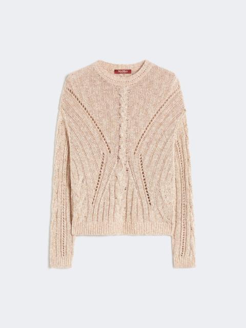 TIRSI Boxy-fit cotton and lurex jumper - NATURAL