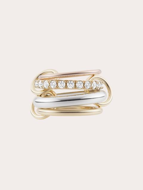 Spinelli Kilcollin Janssen 18K Two-Tone Gold Sterling Silver and Diamond Linked Rings