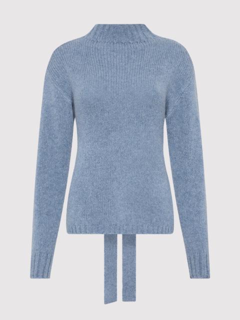 ST. AGNI Wool Cashmere Blend Tie Back Jumper - Soft Blue