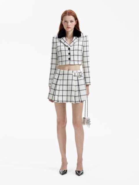 self-portrait Cream Check Skort