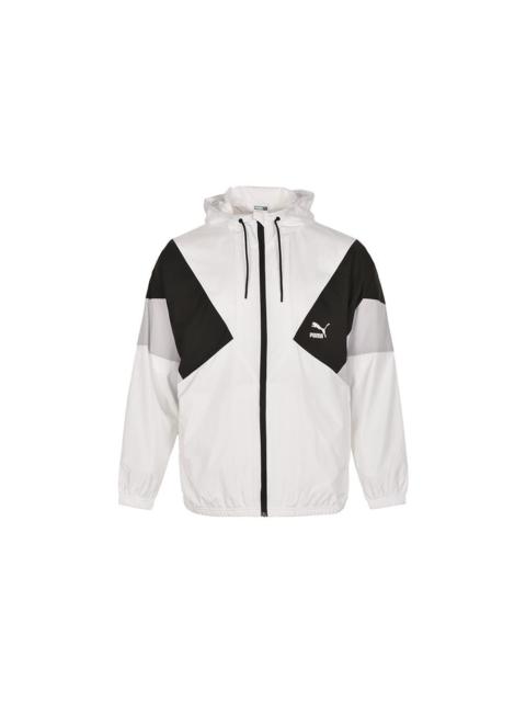 PUMA Colorblock Logo Hoodied Jacket 'White' 538603-02