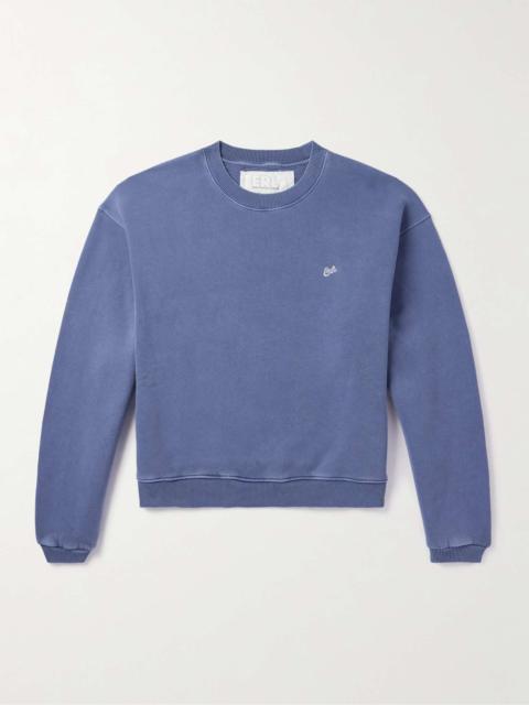 ERL Cropped Logo-Embroidered Cotton-Jersey Sweatshirt