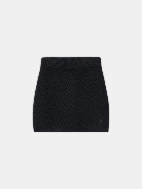 AMIRI WOMEN'S FLORAL CROCHET MINI SKIRT