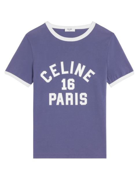 CELINE Embroidered Celine 16 t-shirt in cotton jersey