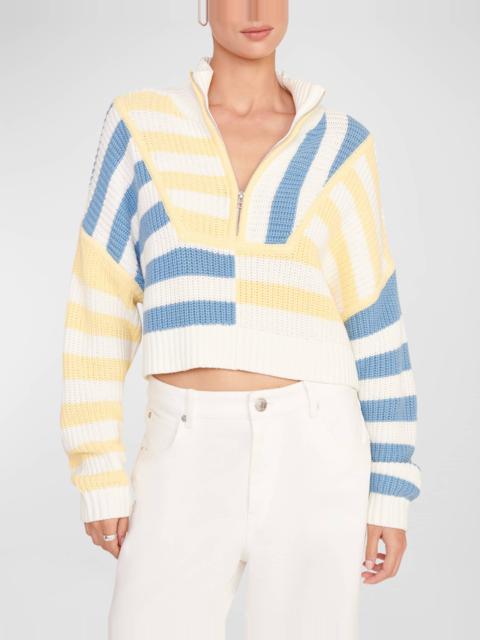 STAUD Hampton Multicolor Cropped Sweater