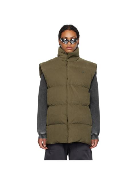 Khaki Quilted Down Vest