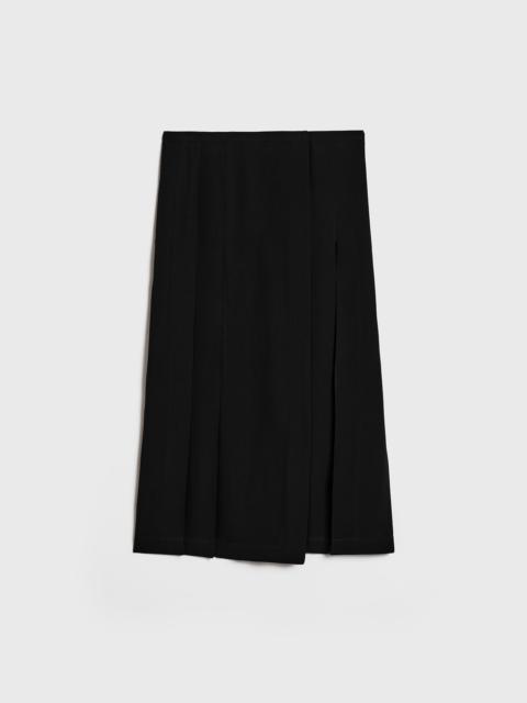 Pleated wrap skirt black