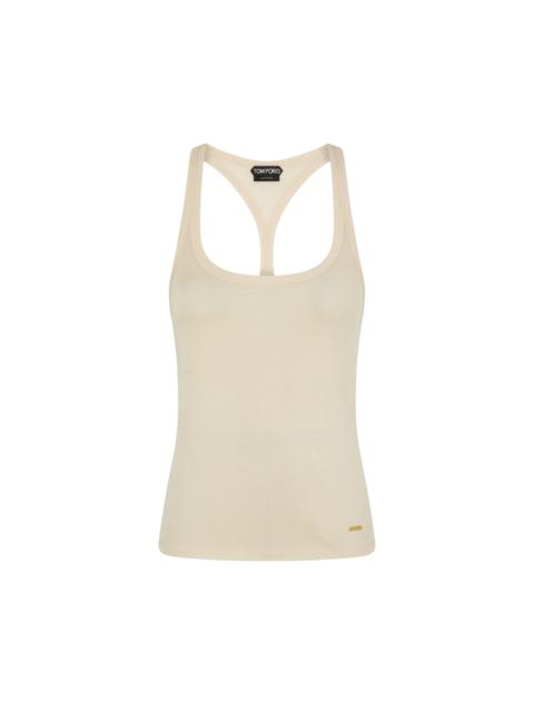 TOM FORD MICRO-RIB SILK JERSEY RACERBACK TANK TOP