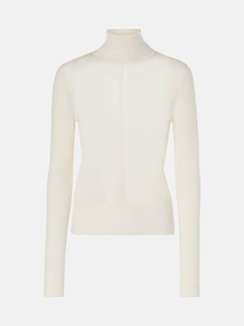 Chloé Semi-sheer wool turtleneck top