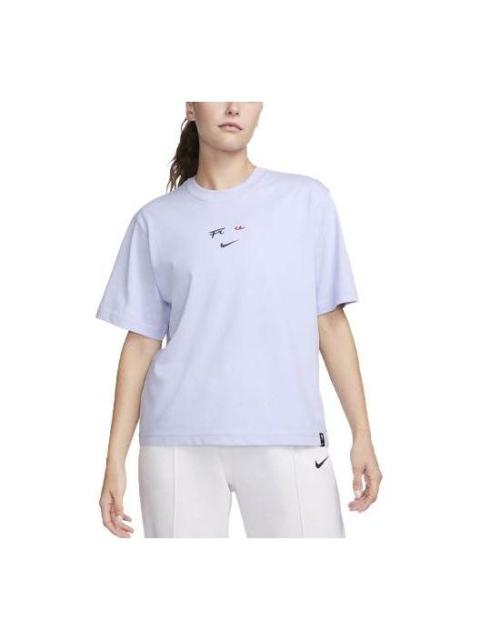 (WMNS) Nike FFF Logo T-Shirt 'Oxygen Purple' FD0982-536