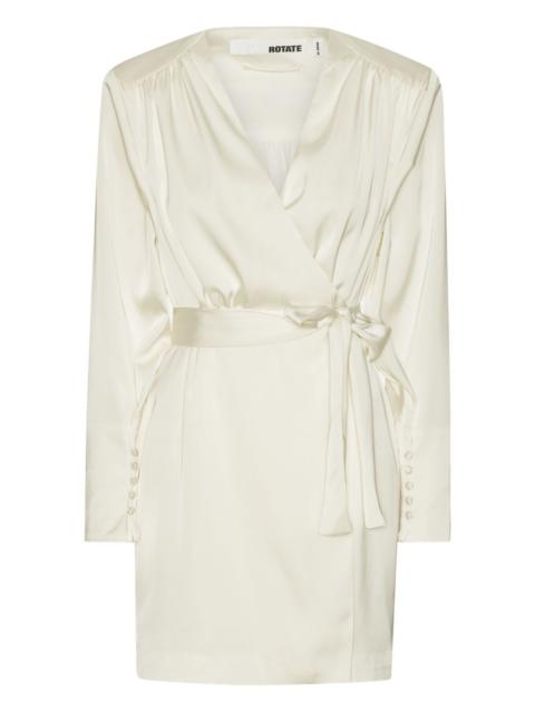 ROTATE satin wrap minidress
