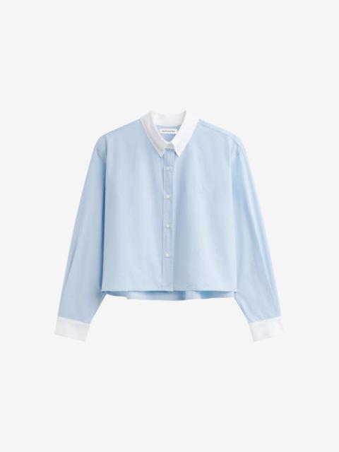 The Frankie Shop Aix Cropped Boxy Shirt - Sky Blue